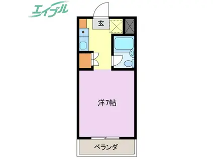 サンマリノ(1K/3階)の間取り写真
