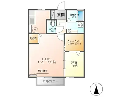 トワール(1LDK/1階)の間取り写真