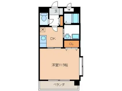 レグルスクレール(1K/3階)の間取り写真