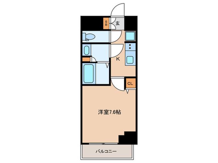KNOTS大山(1K/9階)の間取り写真