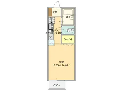 アピレ本町(1K/1階)の間取り写真