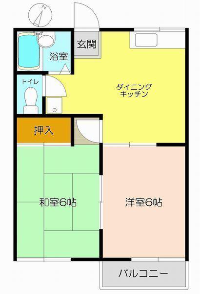 スカイハイツコジマ(2DK/2階)の間取り写真