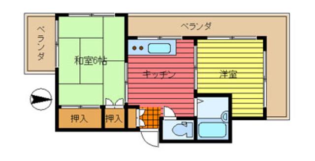 UMコーポ(2K/2階)の間取り写真