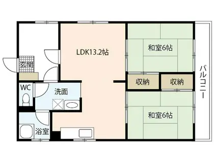 大松己斐ビル(2LDK/5階)の間取り写真