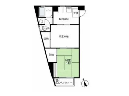 第5文成パレス(2DK/2階)の間取り写真