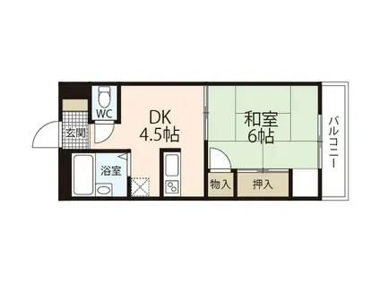 メゾン丸子山(1DK/2階)の間取り写真