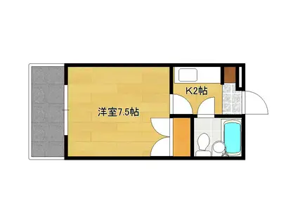 第2コーポ倉本(1K/2階)の間取り写真