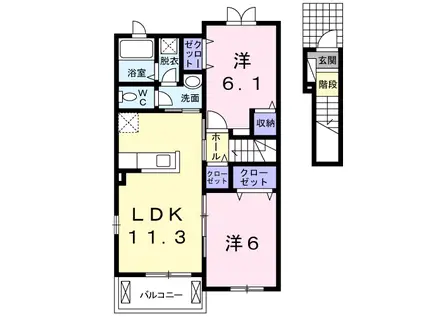 八街市東吉田 2LDK(2LDK/2階)の間取り写真
