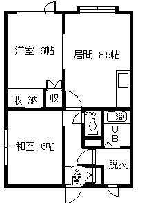 KB58(2DK/2階)の間取り写真