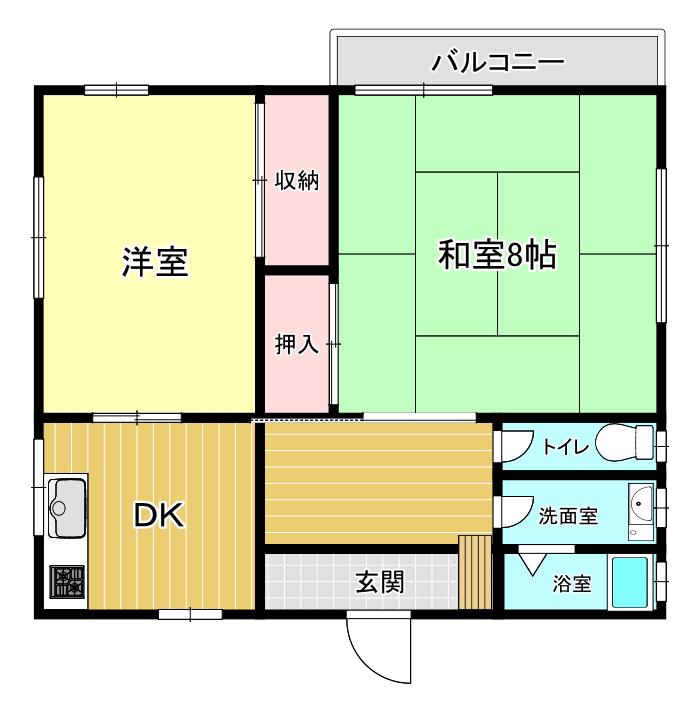 逗子市小坪アパート(2DK/2階)の間取り写真