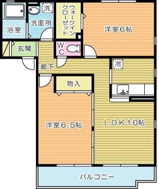 メゾンことぶき(2LDK/2階)の間取り写真