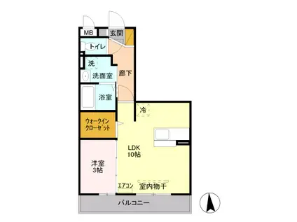 ルーヴル三橋A(1LDK/2階)の間取り写真