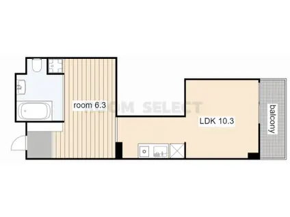 FLATS GAZERY(ワンルーム/3階)の間取り写真