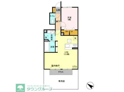 グリーンサイトおおたか(1LDK/1階)の間取り写真