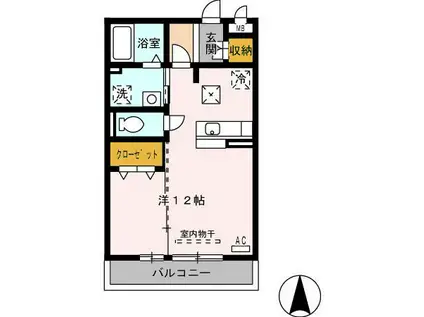 セジュール北島(ワンルーム/1階)の間取り写真