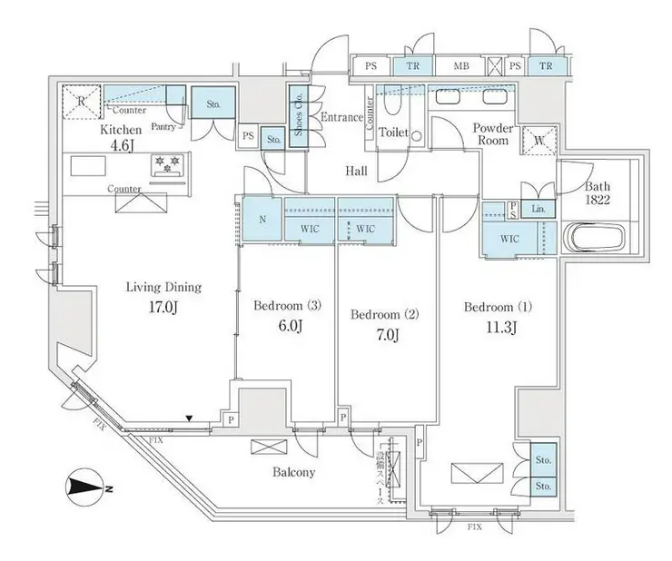 ザ・パークハウス恵比寿南 4階階 間取り