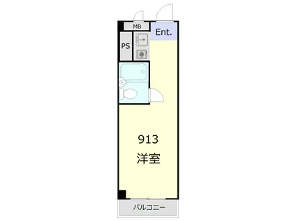 五反田ダイヤモンドマンション(ワンルーム/9階)の間取り写真