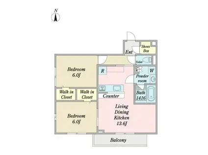 トッティ(2LDK/3階)の間取り写真