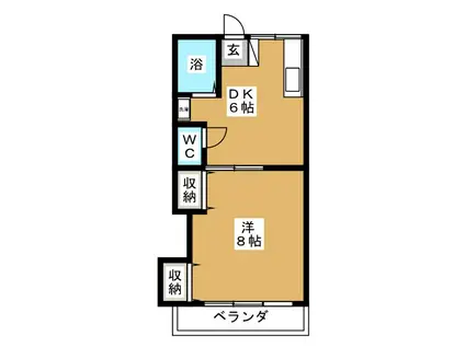 三井ビル(1DK/3階)の間取り写真