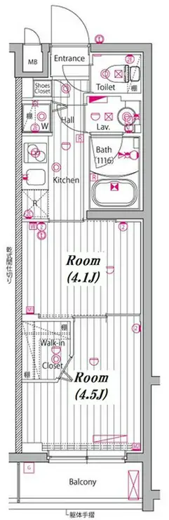 ガーラ・ヴィスタ練馬 4階階 間取り