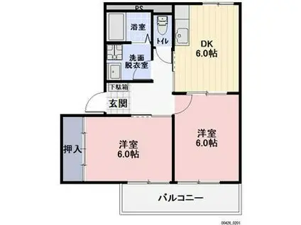 SURPLUSグレイスIII(2DK/2階)の間取り写真