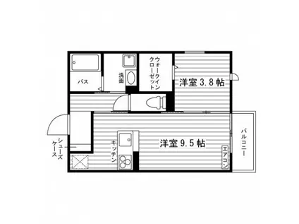 アリアドネ(1LDK/1階)の間取り写真