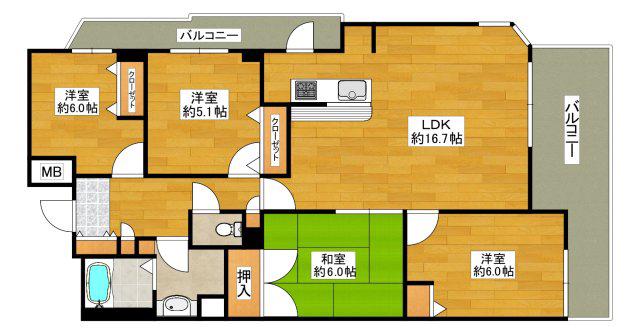 セレッソコート千里中央アネックス(4LDK/2階)の間取り写真