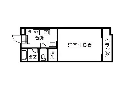 コーポリバーサイド(1K/4階)の間取り写真