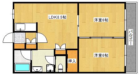 パストラルI(2LDK/4階)の間取り写真