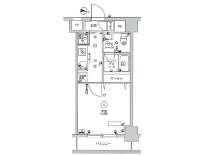 スカイコートパレス大島(1K/4階)の間取り写真