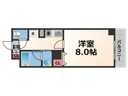 ネモフィラ東大阪(1K/5階)の間取り写真