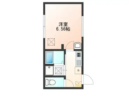 ルネス中河原(1K/1階)の間取り写真