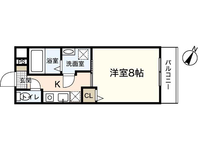 PLEIN SOLEIL 東霞町(1K/1階)の間取り写真