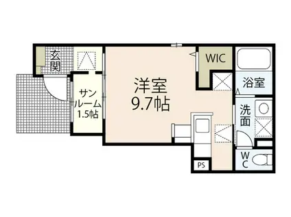 サンライトII(ワンルーム/1階)の間取り写真