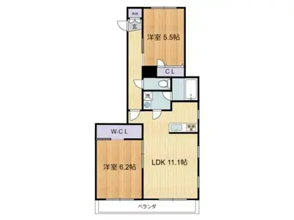 パークサイドレジデンス杉並(2LDK/3階)の間取り写真