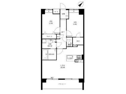 ソルカーサ(2LDK/6階)の間取り写真