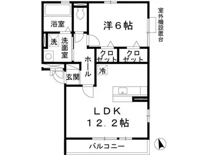 リヴィエール諏訪ノ森(1LDK/3階)の間取り写真