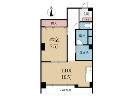 北村ビル(1LDK/4階)の間取り写真