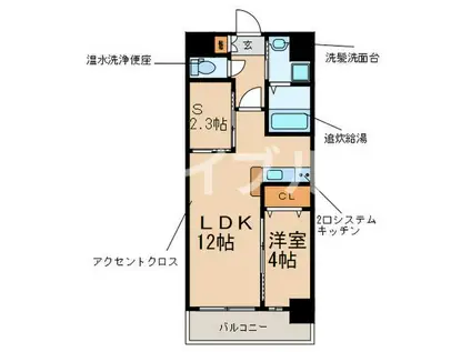 プレステージプレミアム久留米本町(1SLDK/9階)の間取り写真