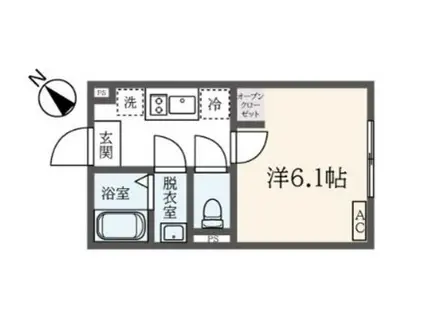 カインドネス町田II(1K/1階)の間取り写真