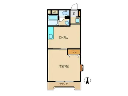 ラ・セゾンI・M・M(1DK/3階)の間取り写真