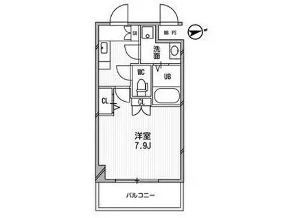 アーデン江坂III(1K/6階)の間取り写真