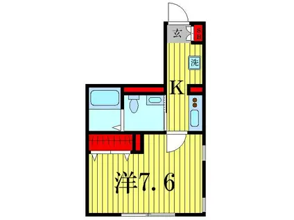 エスポワール(1K/2階)の間取り写真