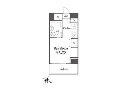 メゾン・ド・ヴィレ麻布台(ワンルーム/4階)の間取り写真