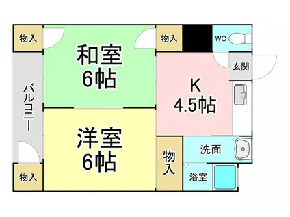 トキワビル5(2K/3階)の間取り写真
