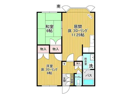 広明ハイツ(2DK/1階)の間取り写真