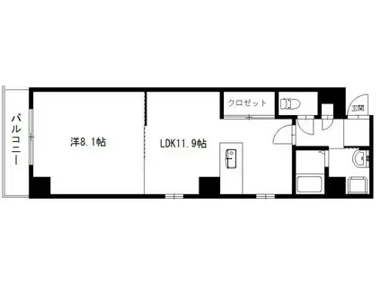 サンリブレ(1LDK/2階)の間取り写真
