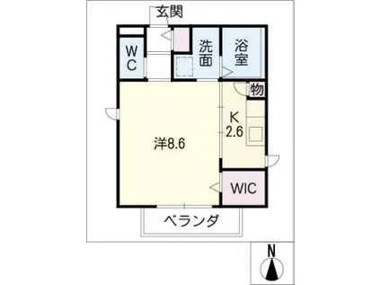 アリエッタ(1K/3階)の間取り写真