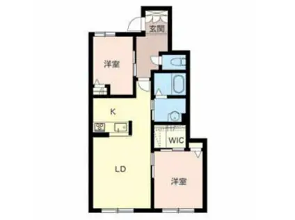 グランドゥール英賀保(2LDK/1階)の間取り写真