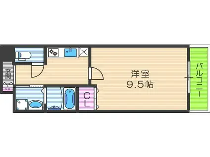 ヒルズ夕陽丘(1K/11階)の間取り写真